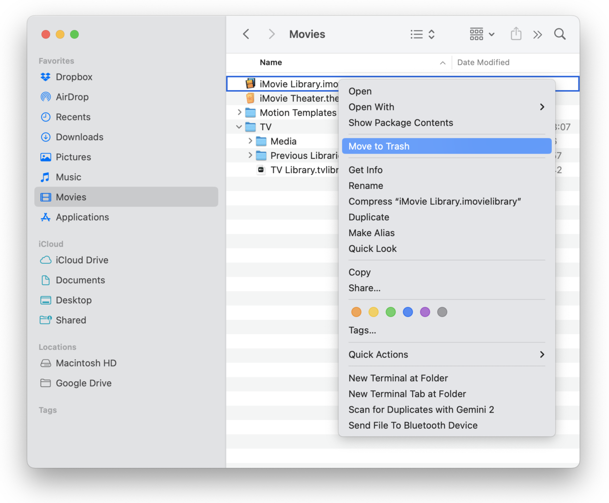 How to delete iMovie library on Mac and reclaim space